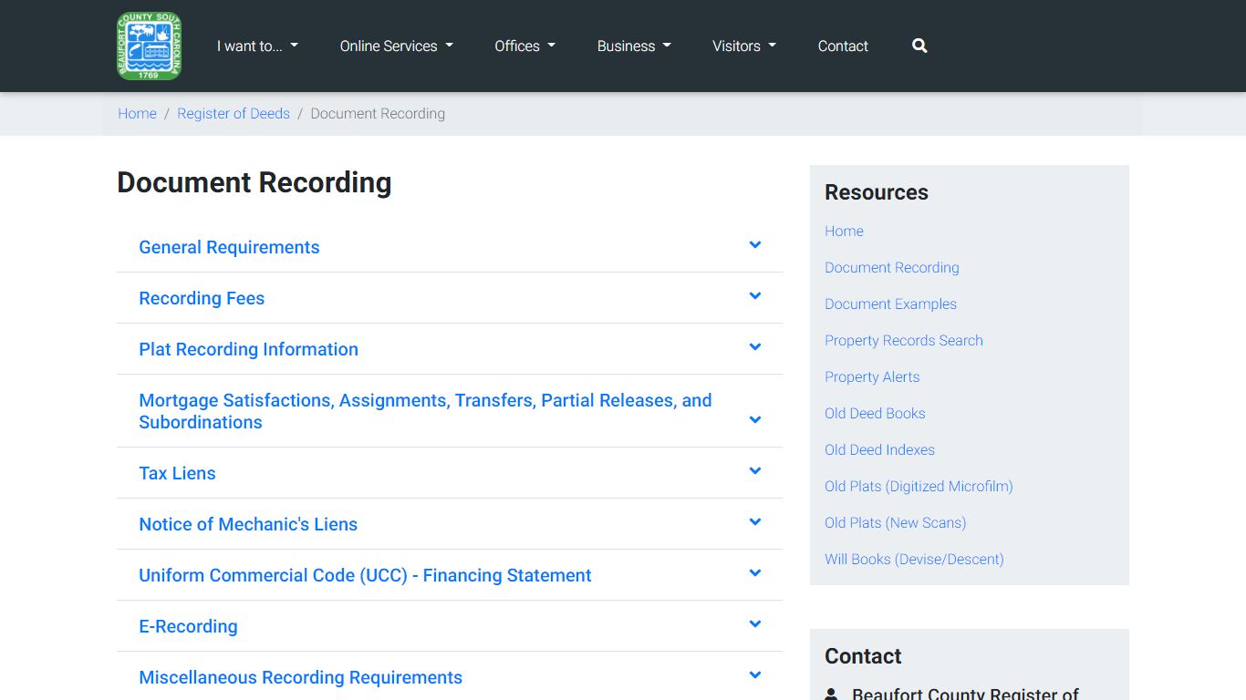 Document Recording - Beaufort County, SC